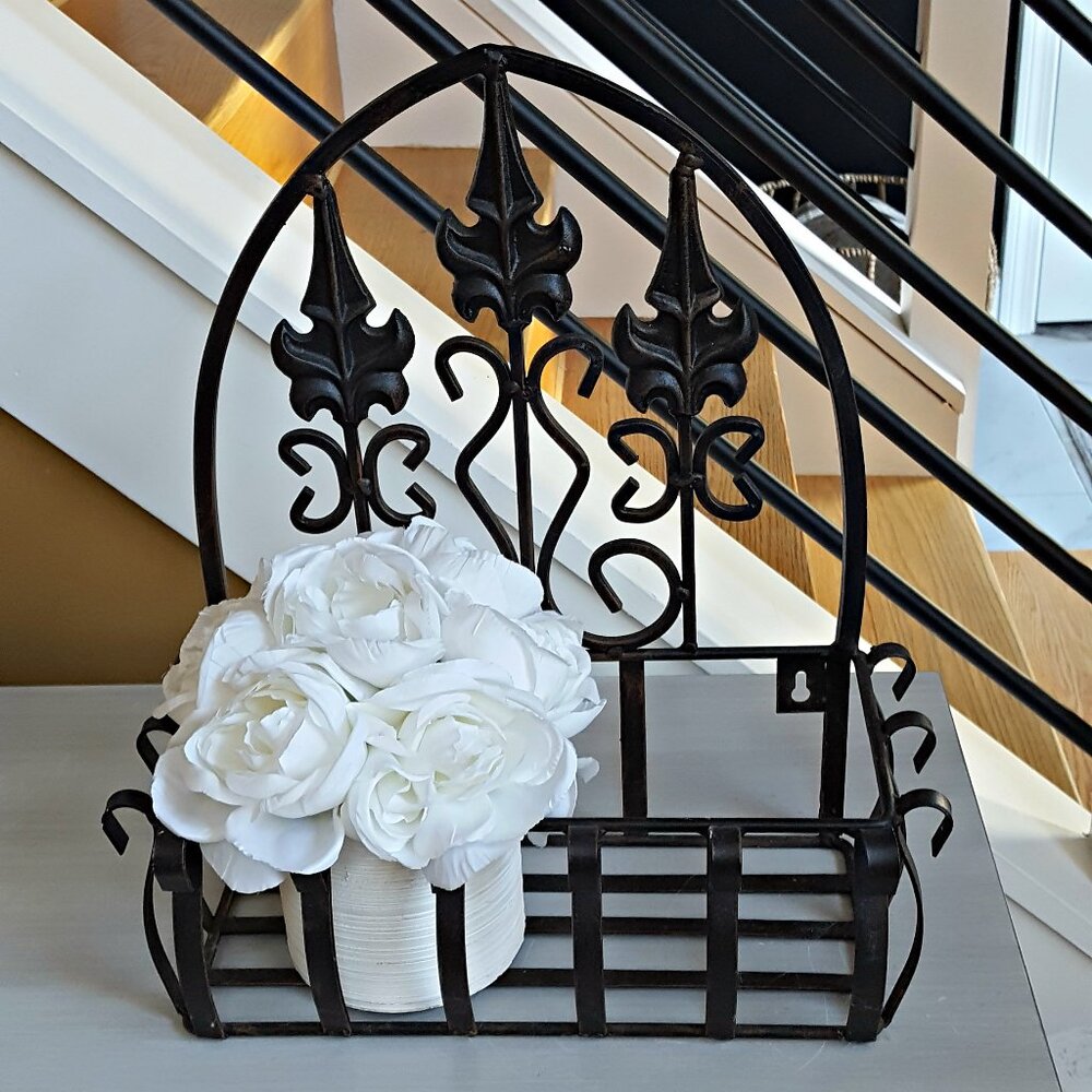 FRENCH Farmhouse VINTAGE CAST METAL WALL SHELF